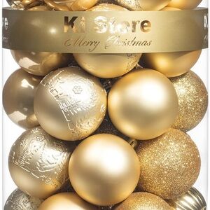 KI Store Gold Christmas Balls 34pcs 2.36-Inch